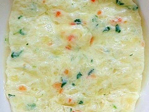 離乳食中期　レンジでキャベツとほうれん草入り茶碗蒸